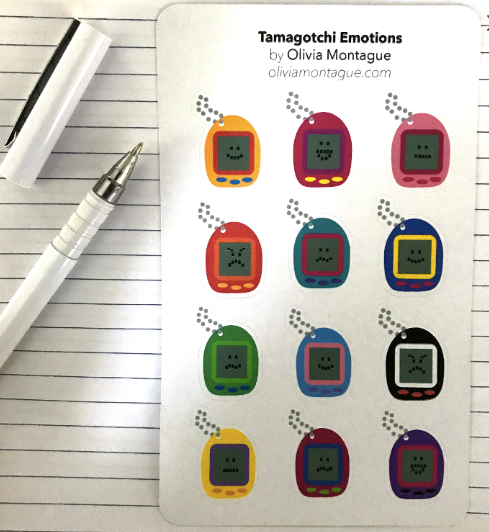 Tamagotchi Paper Sticker Sheet