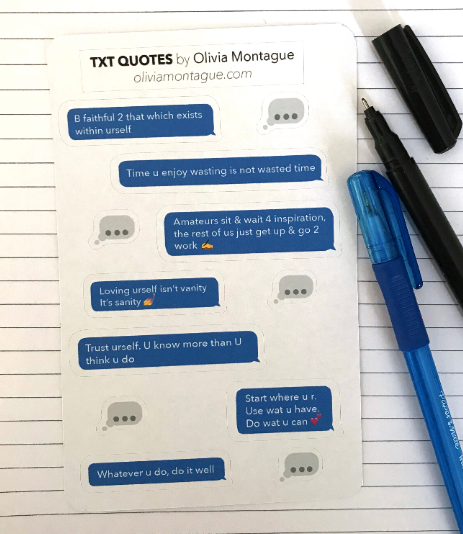 Text Quotes Paper Sticker Sheet