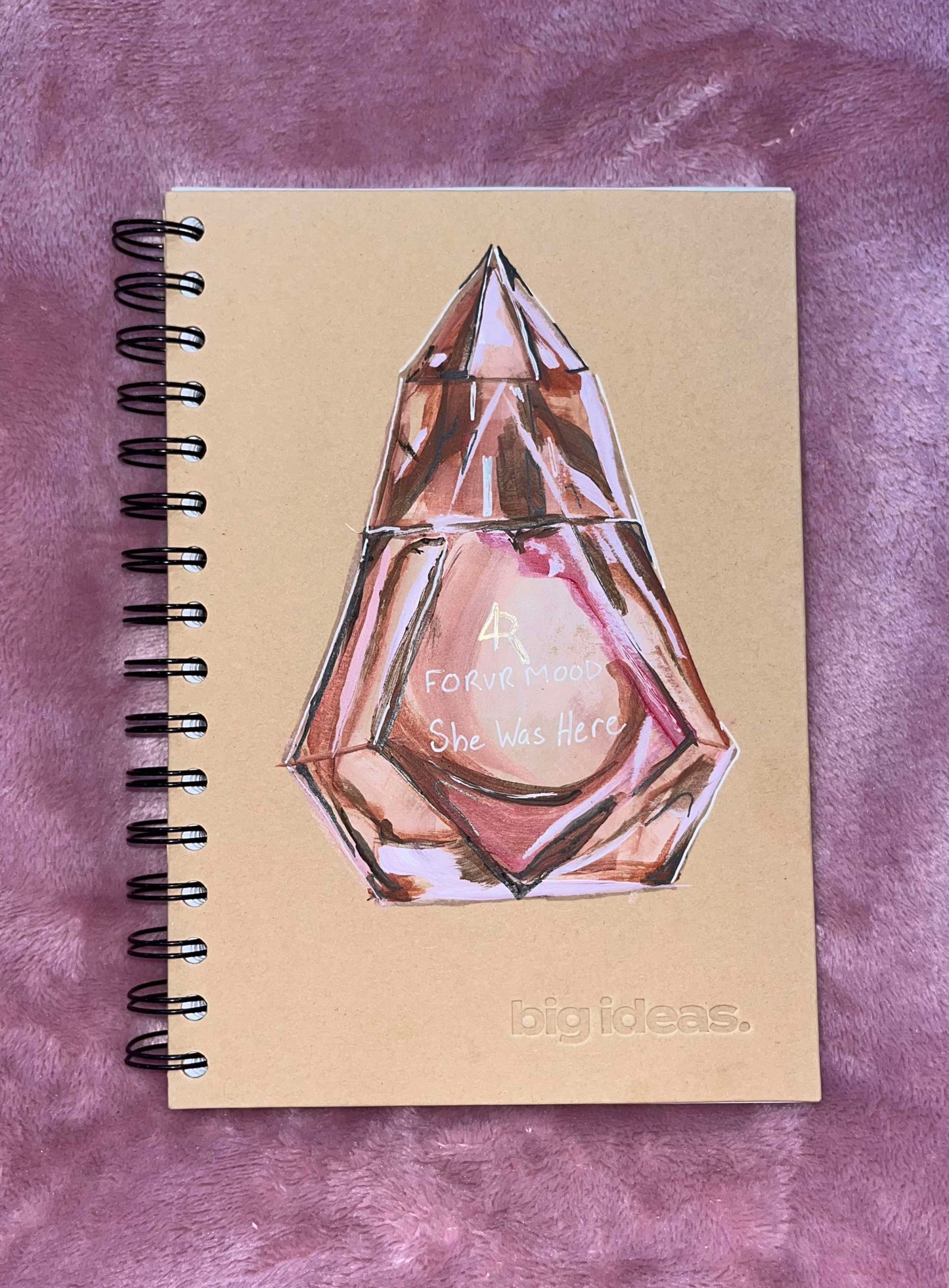 She Was Here Hand Painted Lined Notebook- A5