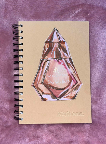 She Was Here Hand Painted Lined Notebook- A5