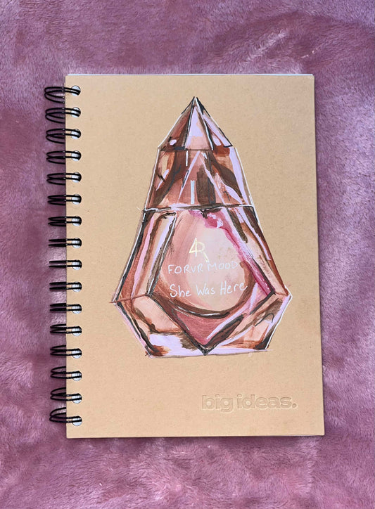 She Was Here Hand Painted Lined Notebook- A5